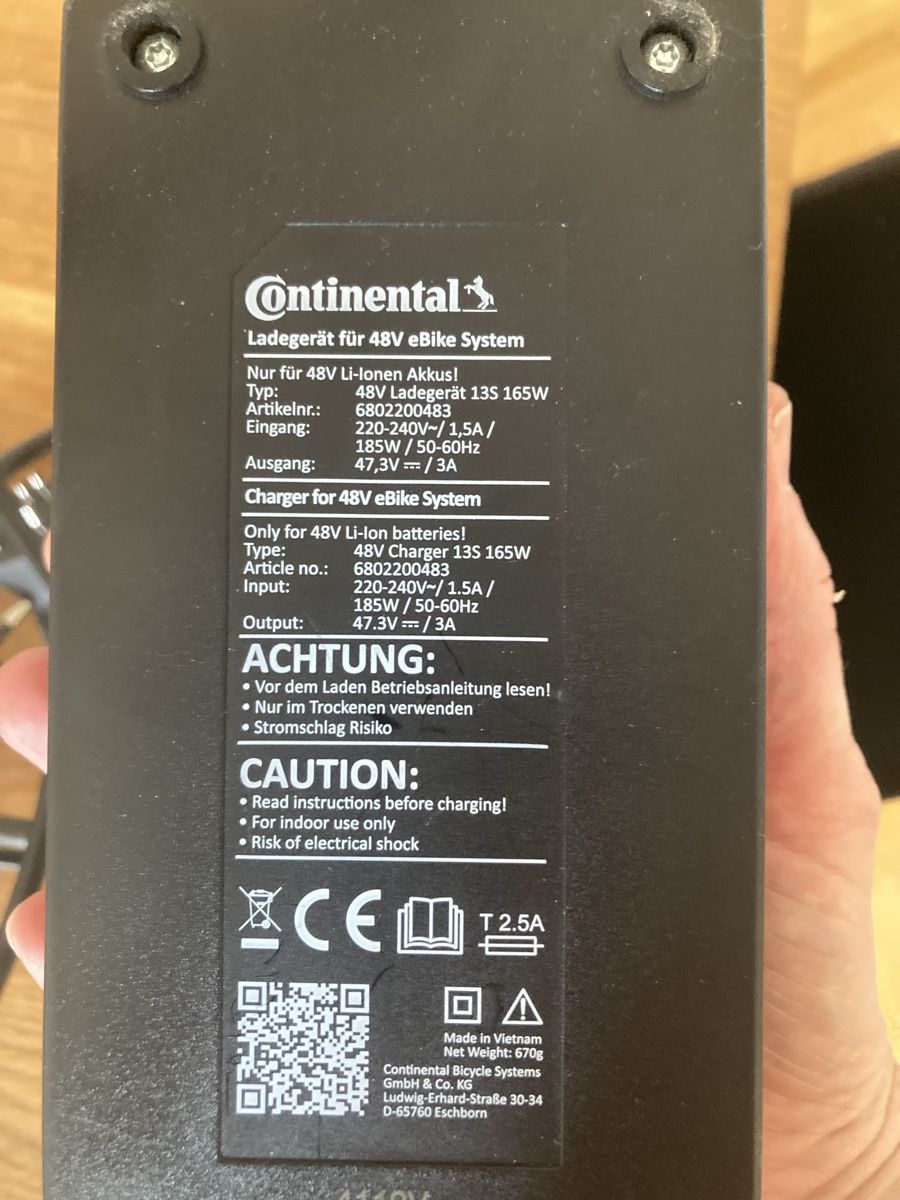 Continental Pezzi di ricambio: Adaptateur secteur continental pour Kalkhoff3d  – Usato da Lausanne venduto da koffee70 1