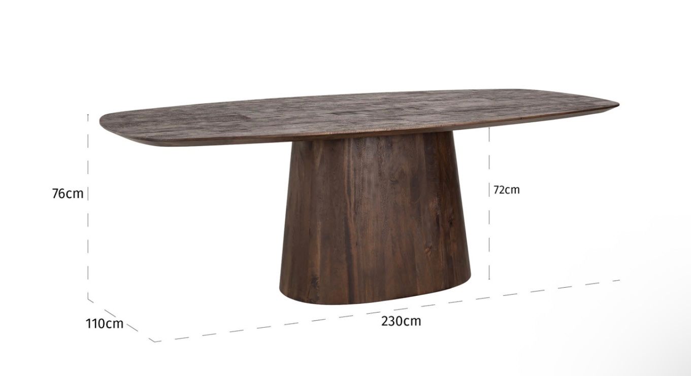 Tavoli: RICHMOND INTERIORS** Dining table Alix dark brown 230 – Nuovo e nell'imballaggio originale da Ruswil venduto da Miami-2026 2