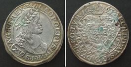 RDR 15 Kreuzer 1663, Wien, LEOPOLD I. Silber ERHALTUNG! vz+