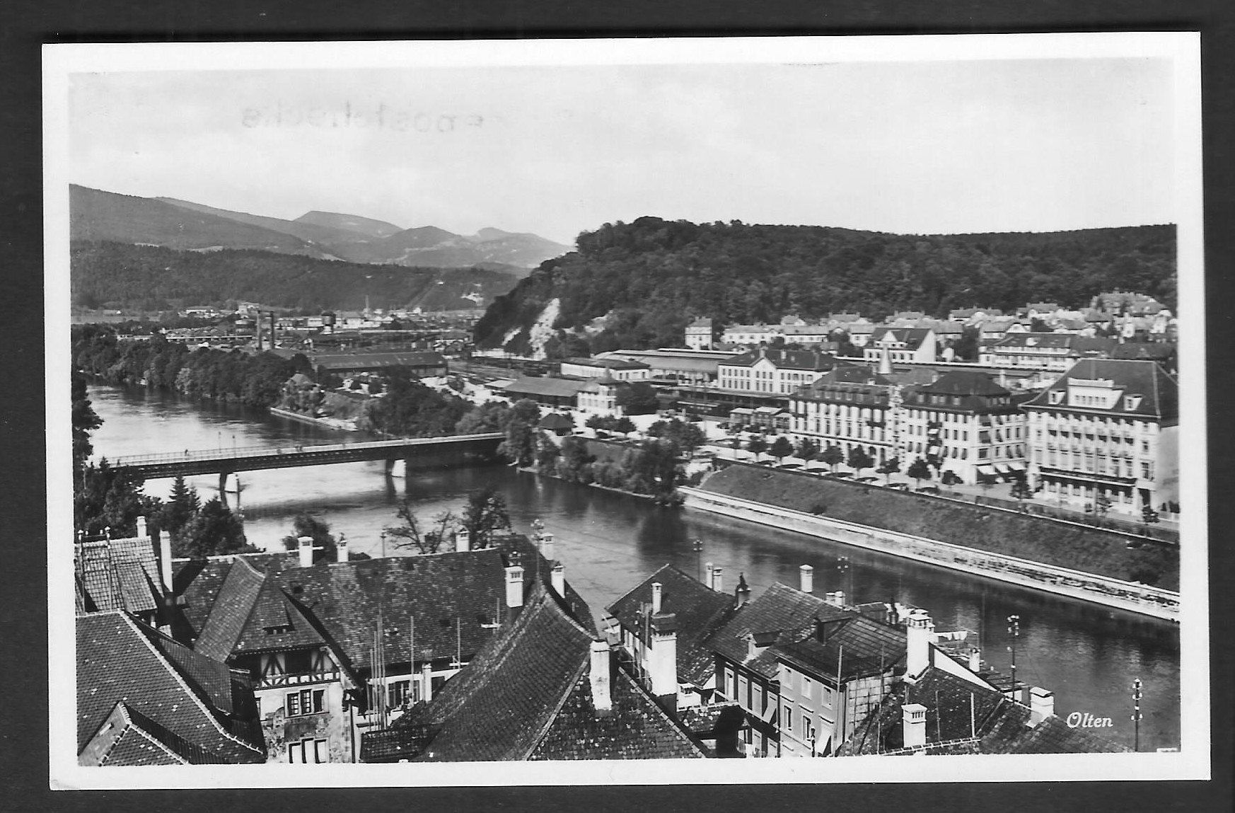 Cartoline postali: Olten Teilansicht mit Bahnhof – Usato da Olten venduto da clotaldi