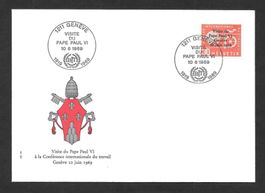 FDC BIT (D IV) 104 Papstbesuch ET 10.6.1969