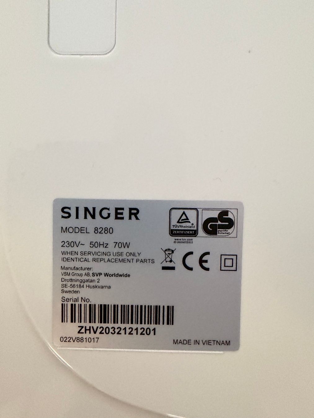 Singer Nähmaschinen: Singer Nähmaschine Modell 8280 – Gebraucht aus Mollis von Hg 8