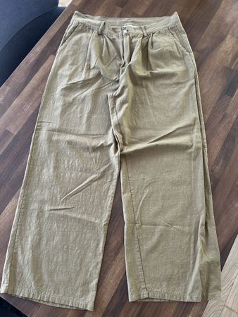 Edle Sommerhose mit Leinen & weitem Bein Gr. L