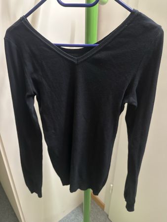 Damen schwarz Benetton V-AusschNitz