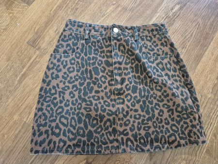 Leopard print jeans mini skirt size 36