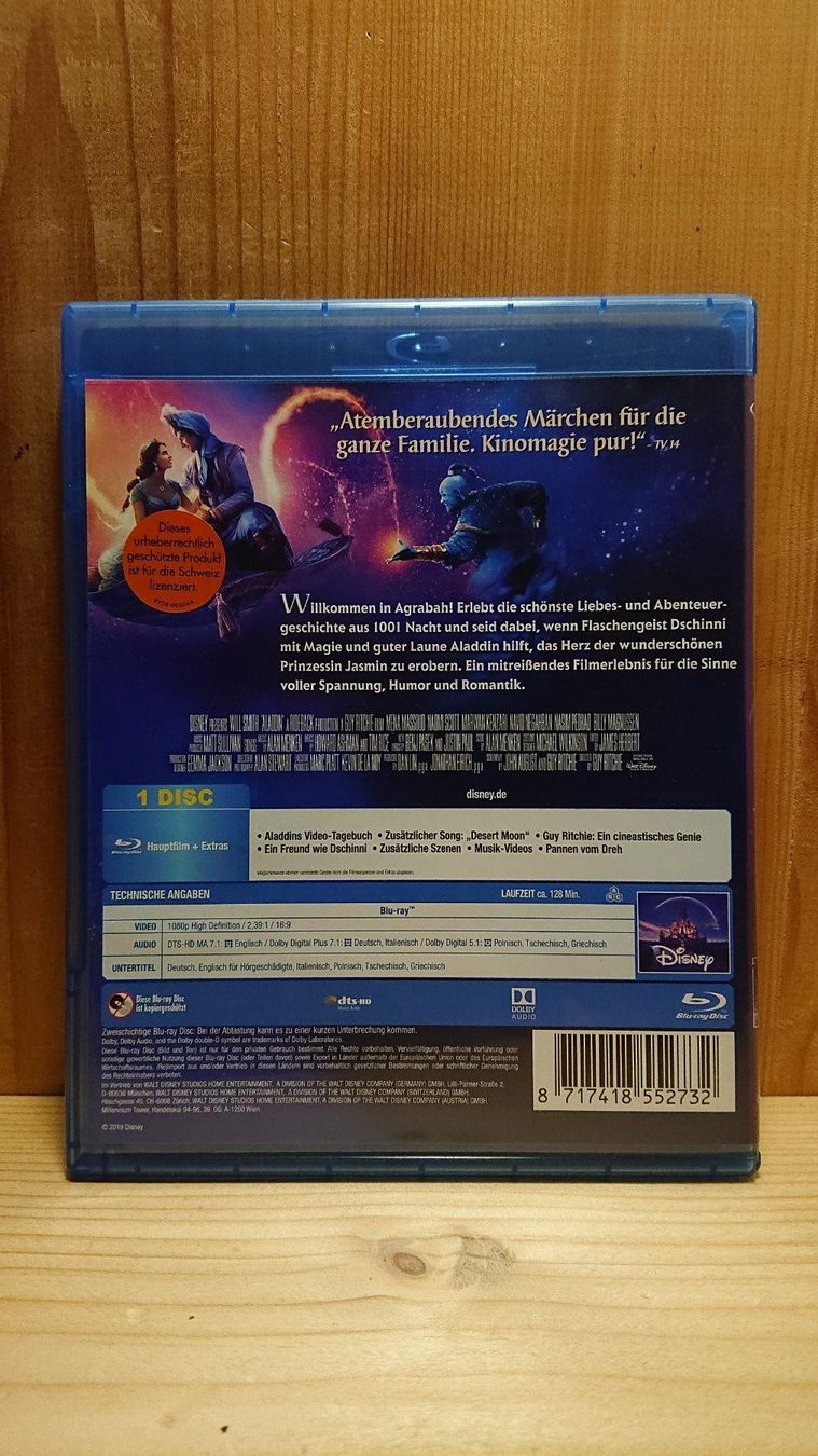 Alle DVDs: ALADDIN Blu-Ray Disney mit Will Smith – Gebraucht aus Wilderswil von  1