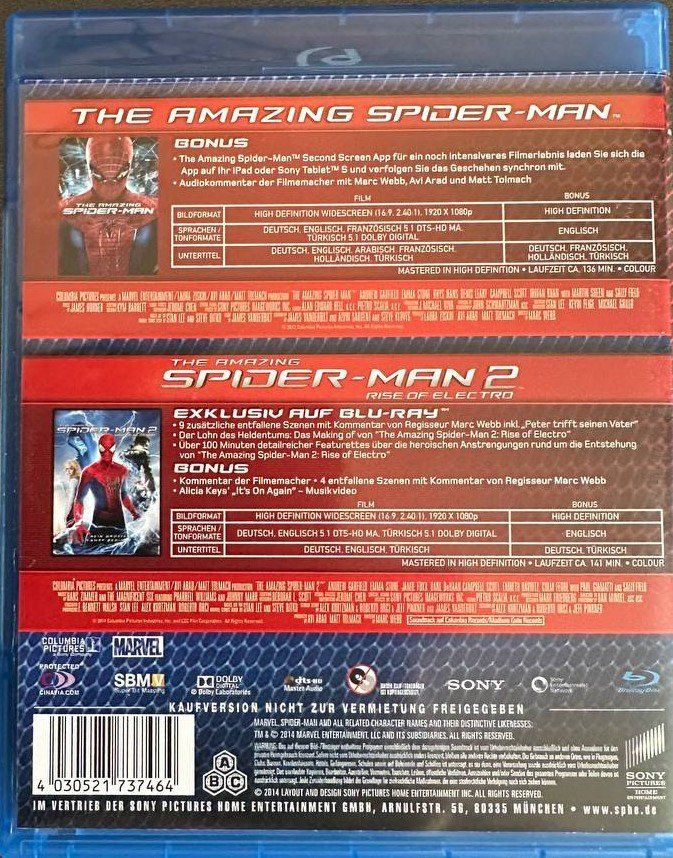 Tutti i DVDs: 8 Spider-Man Blu-ray Filme – Usato da Beringen venduto da Mantafisch1 3