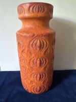 Vase Keramik 70er Jahre orange gemustert Made in Germany