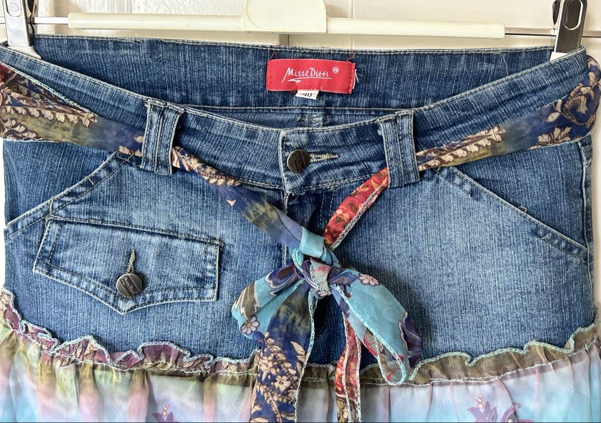 Röcke: Boho Chic Denim and Chiffon Skirt, Size 40 - Spring Ready! – Neu (gemäss Beschreibung) aus Zürich von Mistral61 2