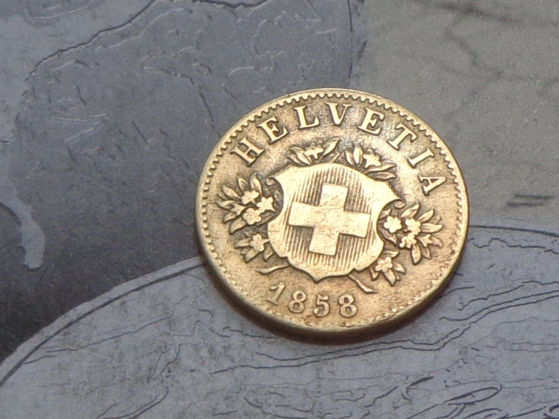 Alle Münzen: 20 cts 1858 B - (Bi) billon – Gebraucht aus Pully von UCA01