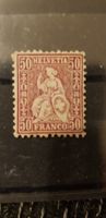 Briefmarke sitzende Helvetia ungestempelt ultramarin