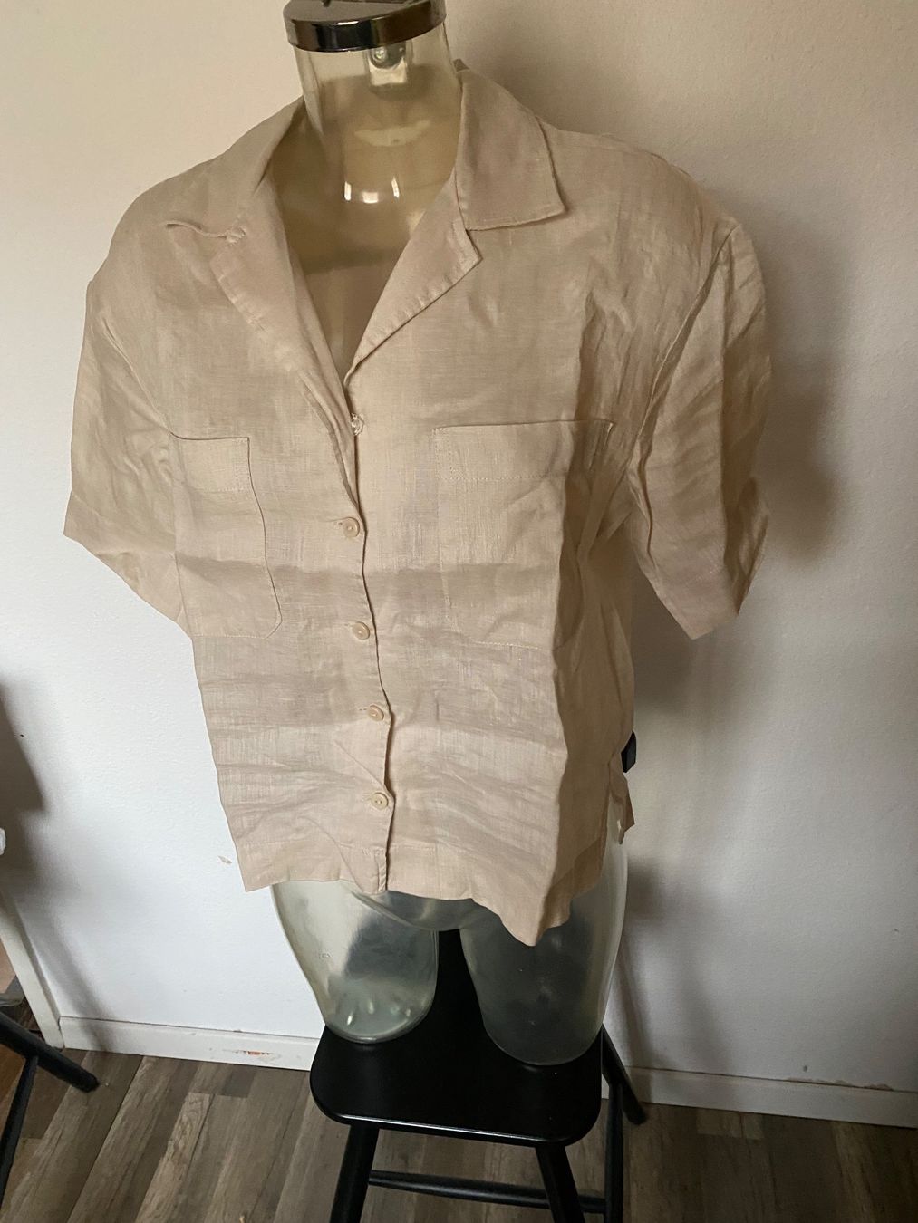 H&M Camicette: H&M Leinenbluse beige – Usato da Allenwinden venduto da Obalu