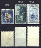 Italien 3 gute Werte von 1950/52/54, gestempelt