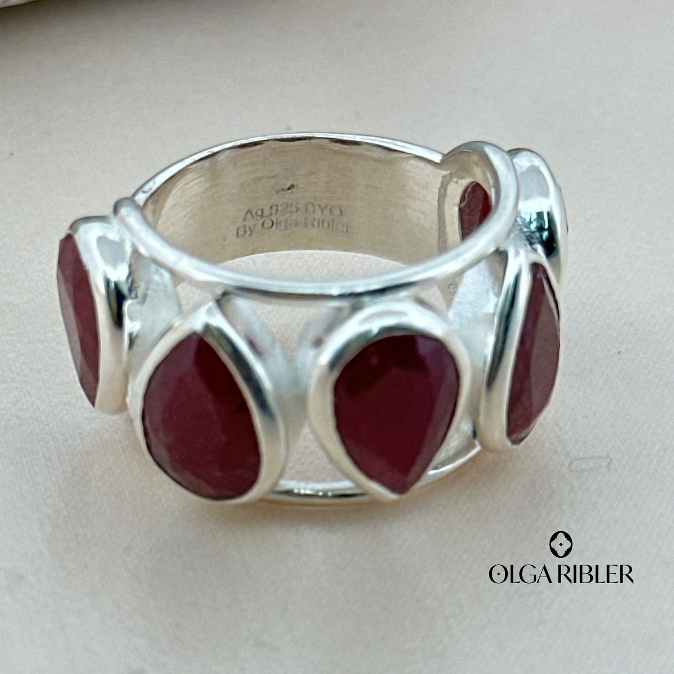 Olga Ribler Ringe: Rubin Ring Sterling Silber  Ringgrösse 54 – Neu (gemäss Beschreibung) aus Luzern von byolgaribleroutlet