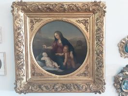 Oel-Gemälde - Maria mit Jesuskind und Johannesknabe