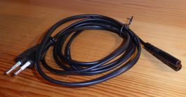 Netzkabel Schweiz mit 2-Pin-Stecker Doppelnut 180 cm lang