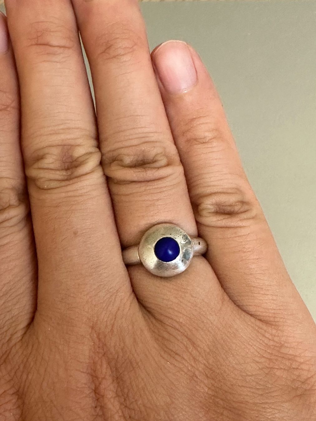 Ringe: Vintage 925 Silber Ring mit Lapislazuli: ca. 56 – Gebraucht aus Onex von Antiqueshow 2