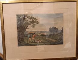 belle gravure anglaise ancienne, la partie de chasse