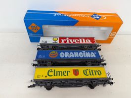 3er Set Roco  4340G + 3400 Güterwagen Getränke