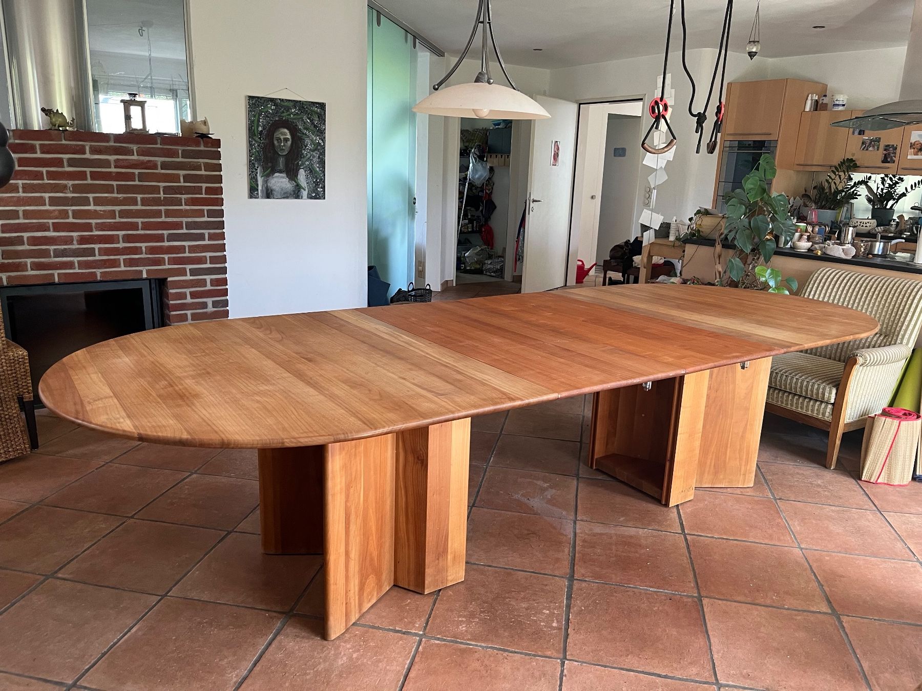 Tables: Kirschbaum-Tisch: mit 2 Zusatz-Tischplatten, verschraubt – D'occasion à Nennigkofen par cha_8dgw 5