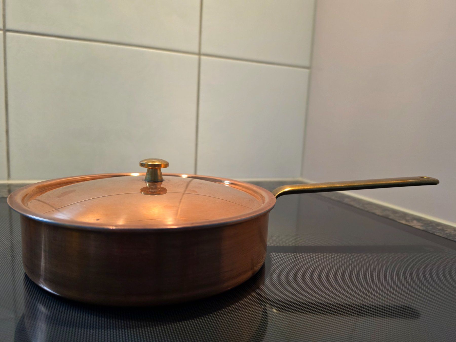 Padelle: Kupferpfanne mit Deckel – Usato da Obergerlafingen venduto da dede-SO 3