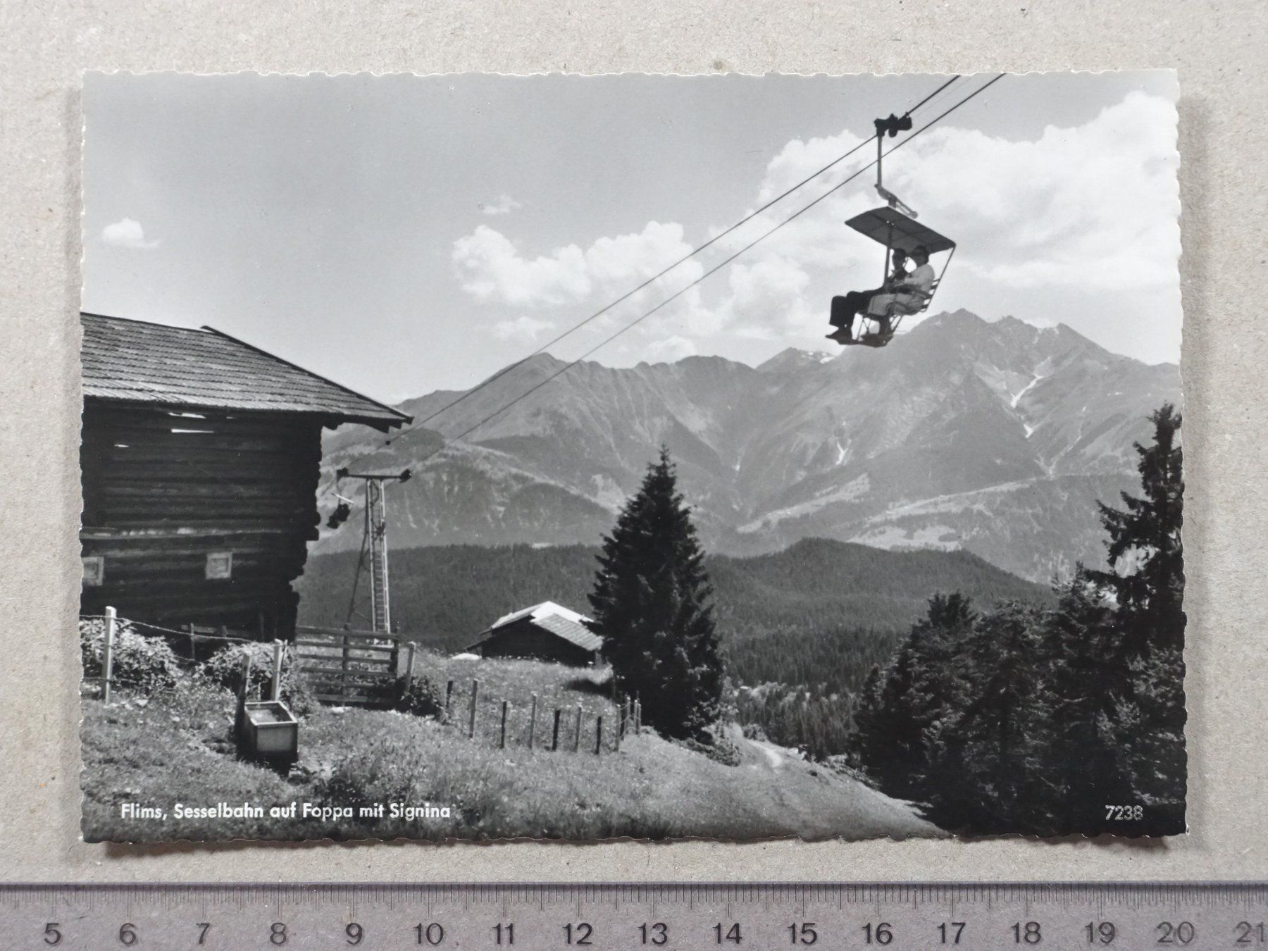 Cartoline postali: Flims, Sesselbahn auf Foppa, Signina – Usato da Lenzburg venduto da fh1