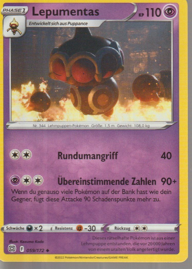 Pokémon Cartes à collectionner: TCG POKEMON Strahlende Sterne DE BRS 059 Lepumentas – Neuf (Voir description) à Vezia par Aquarius_Age
