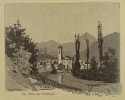 DIE THUR BEI WATTWIL, HOLZSTICH UM 1890