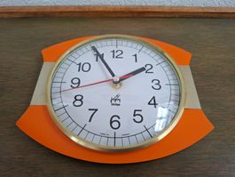 Superbe Horloge Murale Formica Vintage JAZ– Design 1970