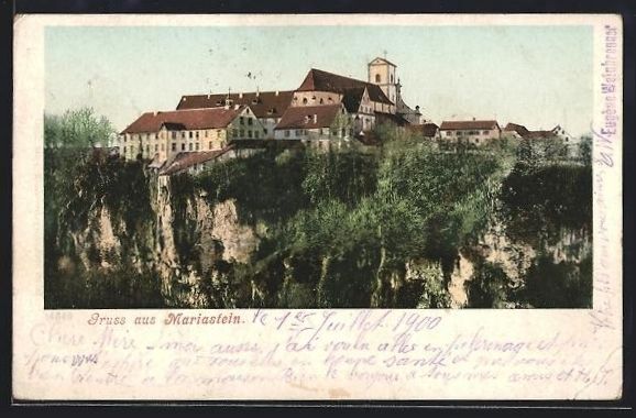 Cartoline postali: AK Mariastein, Blick zum Kloster, 1900 – Usato da Berlin venduto da bartko-reher