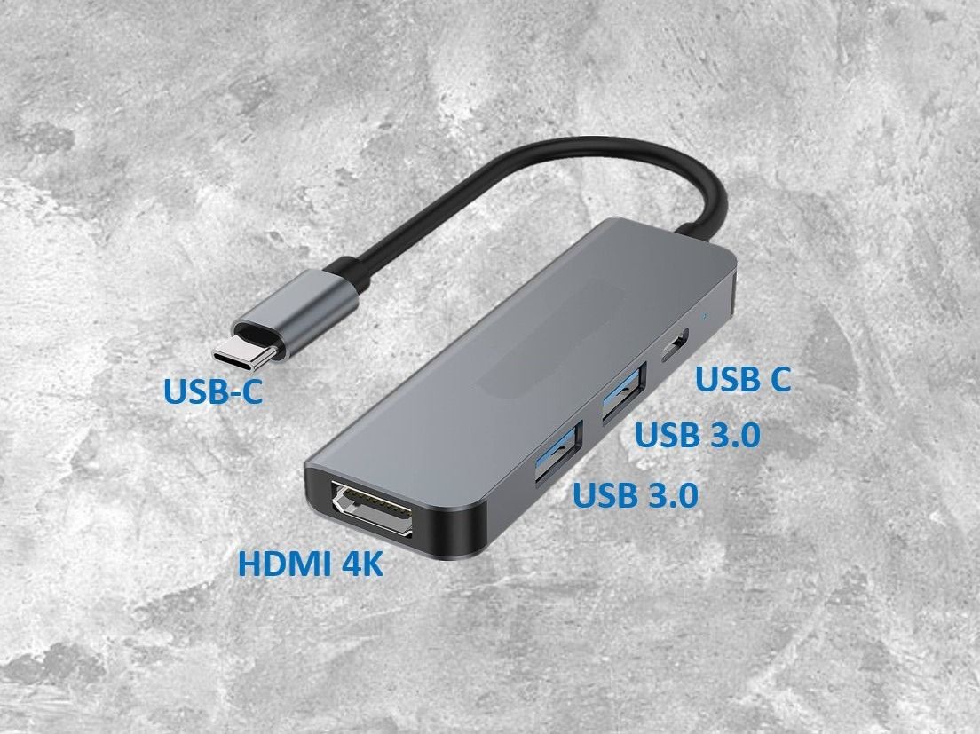 Laufwerke & Adapter: Adapter 4 in 1 USB-C auf HDMI, USB A, USB C – Neu und originalverpackt aus Aarburg von 2..0