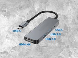 Adapter 4 in 1 USB-C auf HDMI, USB A, USB C
