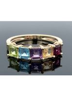 Ring 925 Silber vergoldet mit Edelsteinen Gr.17 (ca.53) Neu 