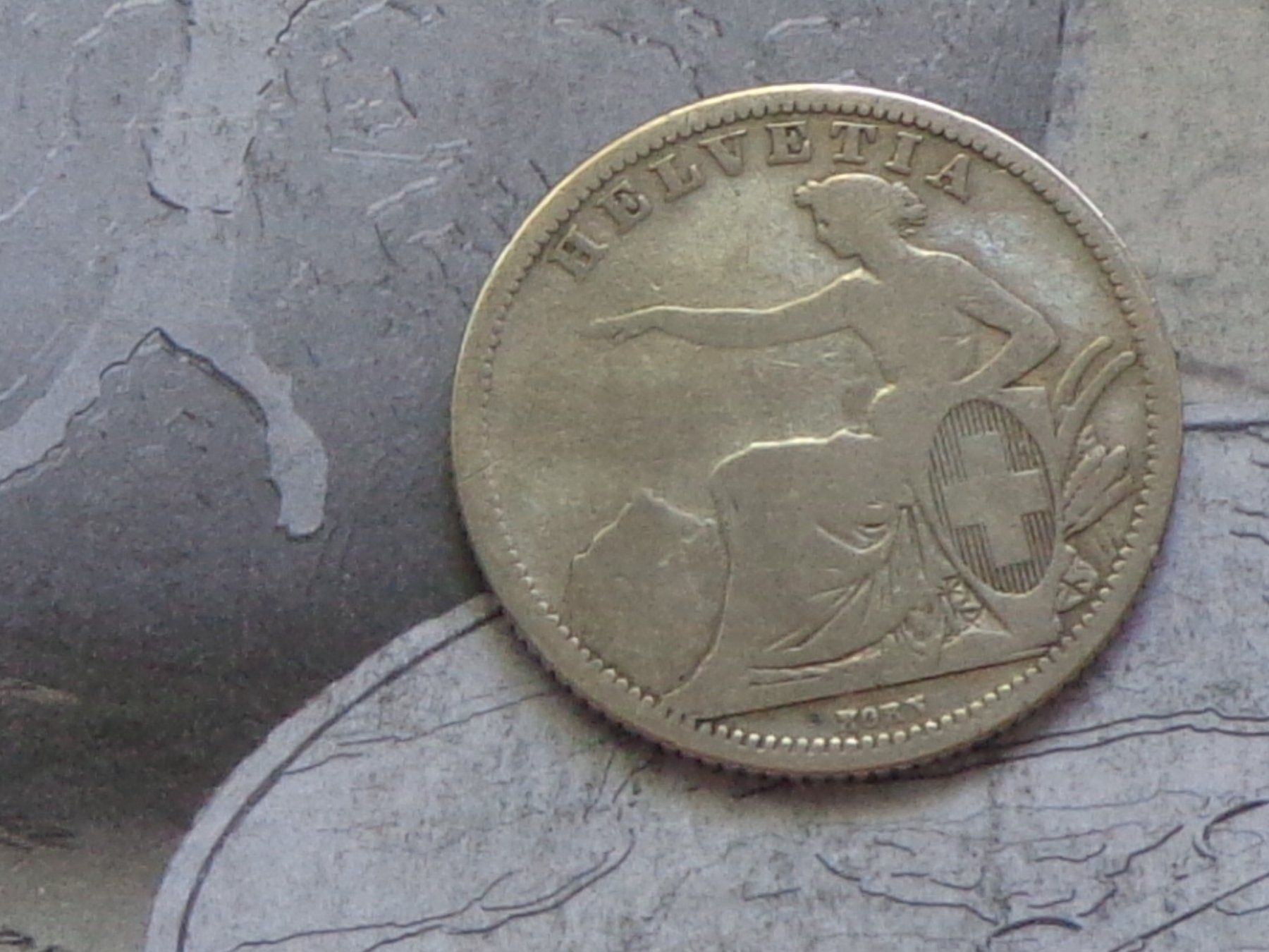 Alle Münzen: 1 Fr. 1860 B - Très Rare – Gebraucht aus Pully von UCA01 1