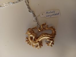 Vergoldeter Dragon Drache Bijoux Medaille oro metallschmuck
