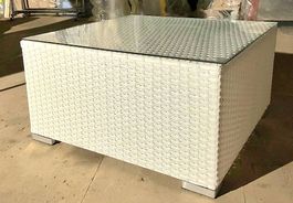Loungetisch Rattan weiss