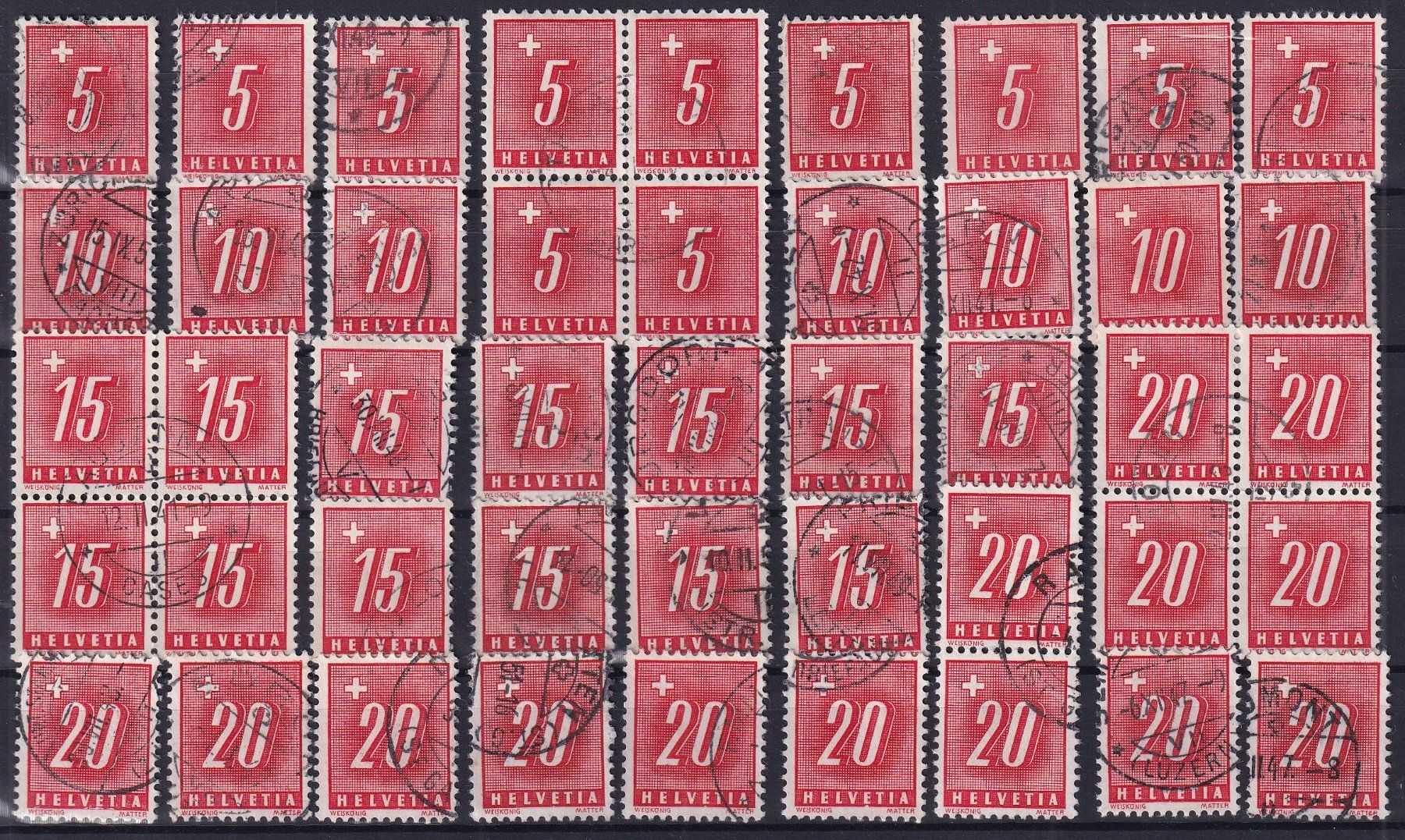 Tutti i francobolli: LOT Ziffer mit Kreuz 1938+++++ – Usato da Samnaun-Compatsch venduto da Muckimu