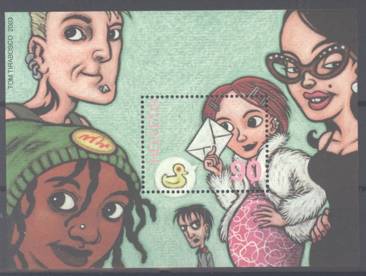 Alle Briefmarken: 2003, Sondermarken Comics, Blockausgabe Heidi ** – Gebraucht aus Willisau von Vollstempel
