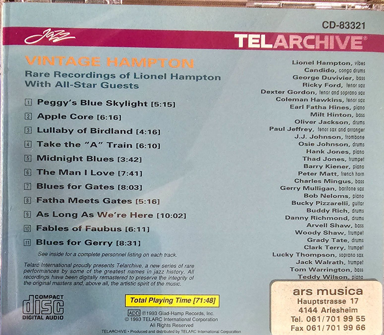 CD: Lionel Hampton – Vintage Hampton – Usato da Wahlen b. Laufen venduto da Cg10 1