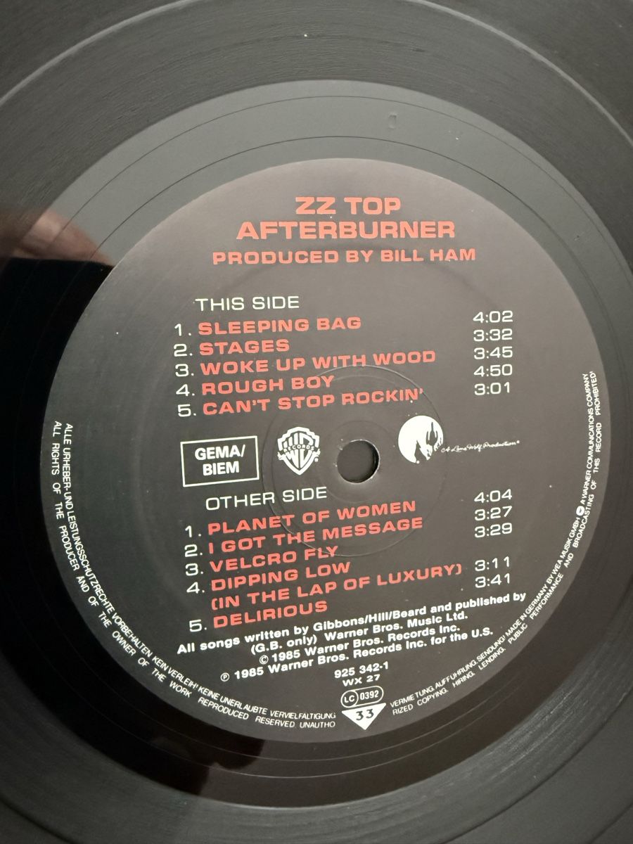Dischi in vinile: ZZ Top Afterburner Vinyl LP Schallplatte – Usato da Goldach venduto da Donpancho 6