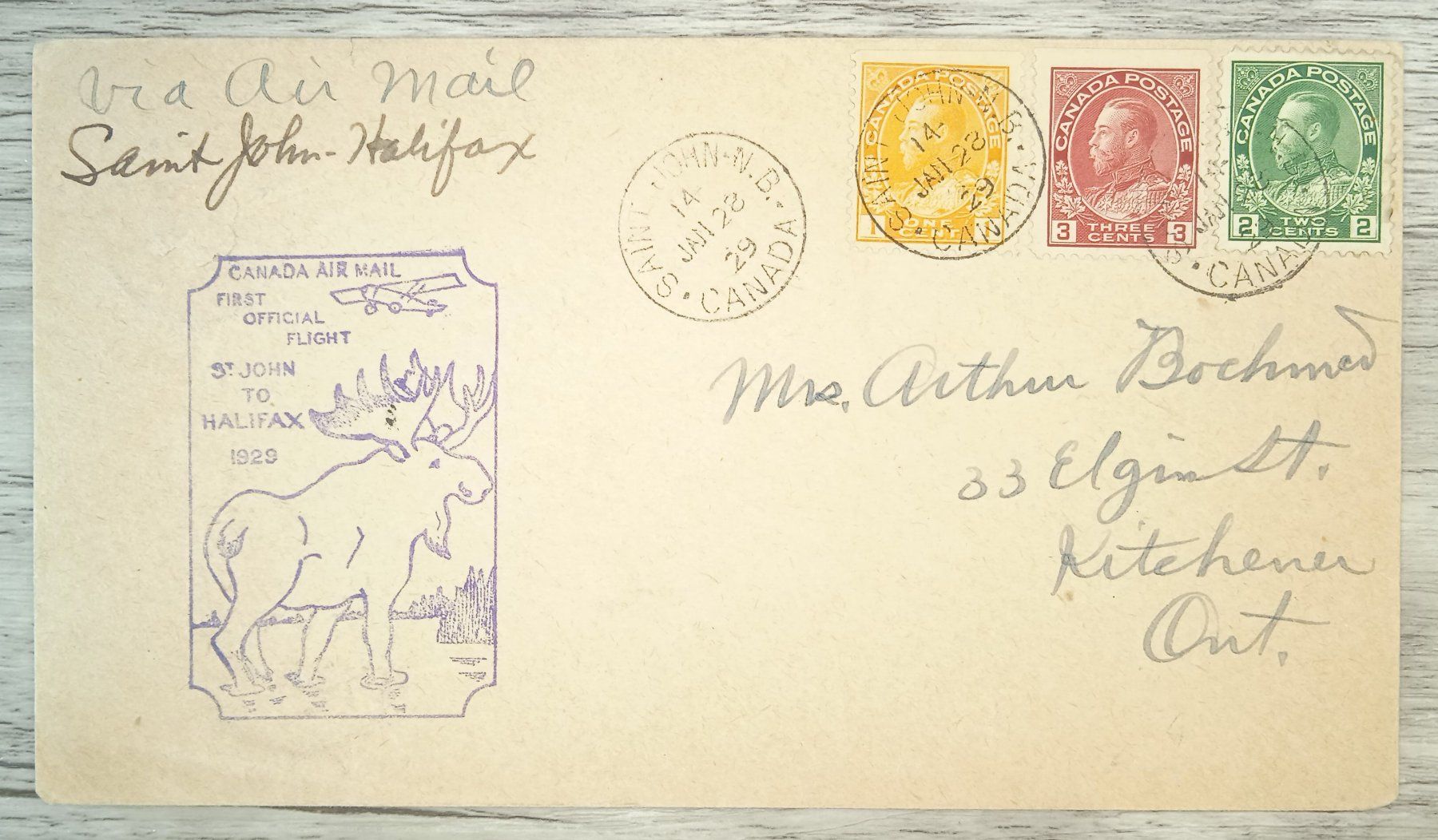 Tutti i francobolli: TR69 Enveloppe + Timbre Canada 1929 – Usato da Cousset venduto da Patrick_Collections