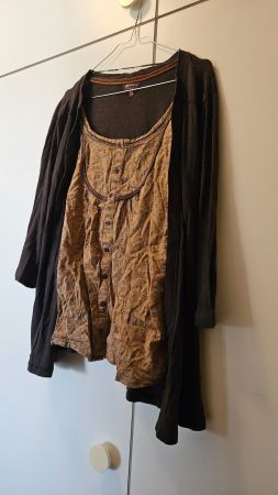 Blusa marrone tg.48 cotone Charles Vögele Grandiosa