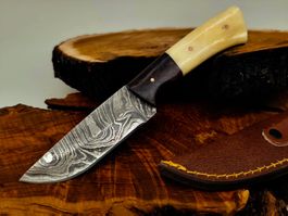 Geprüft! B Knife Faltenstahl DAMASCUS Damast Jagdmesser