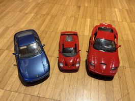 3 Ferraris von Bburago Modelfahrzeuge