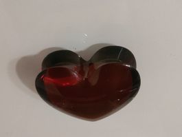Coeur Zinzin rouge, Baccarat Kristallherz, rot, schwer