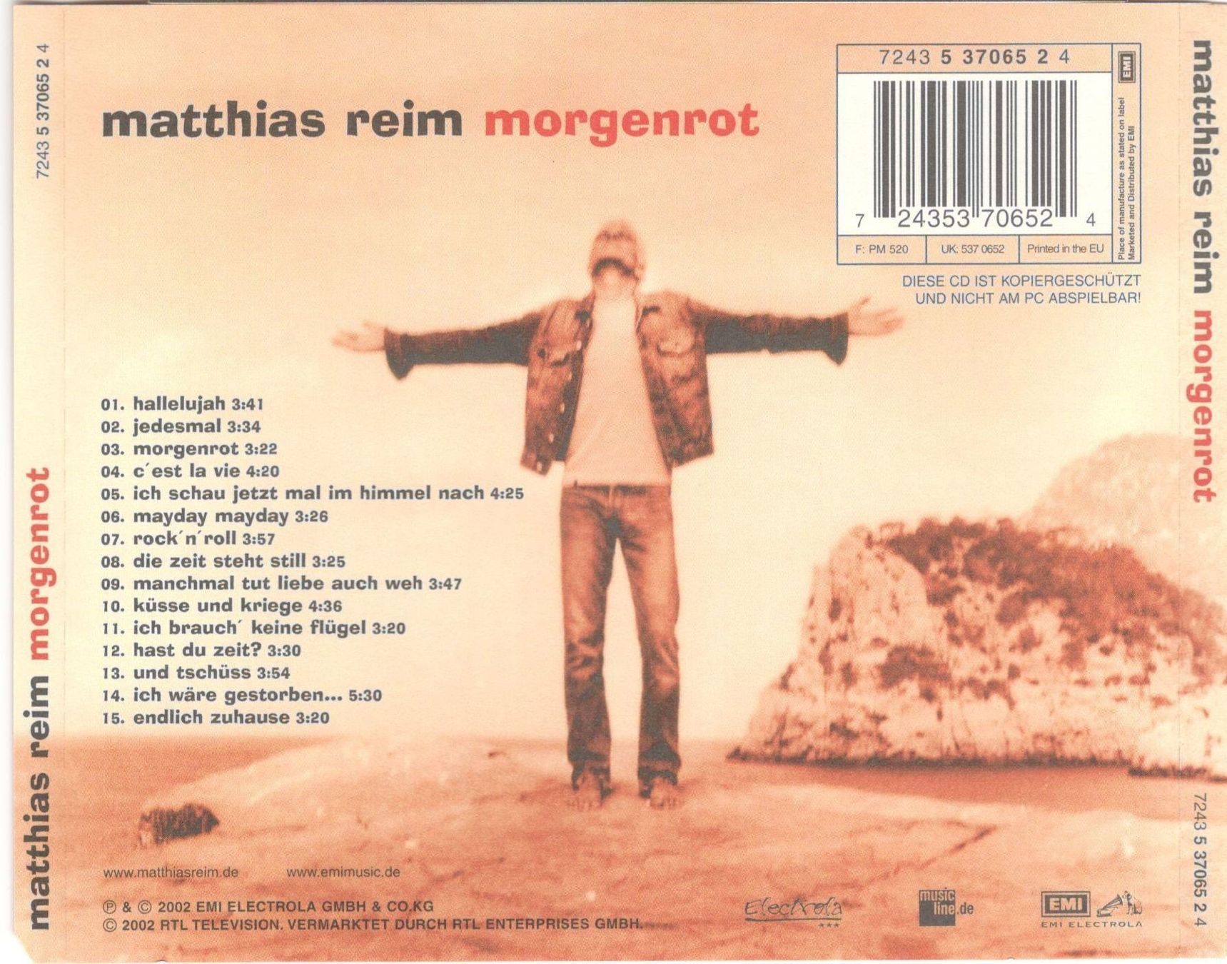CD: CD Matthias Reim Morgenrot – Usato da St. Margarethen TG venduto da Smiley-Face 1