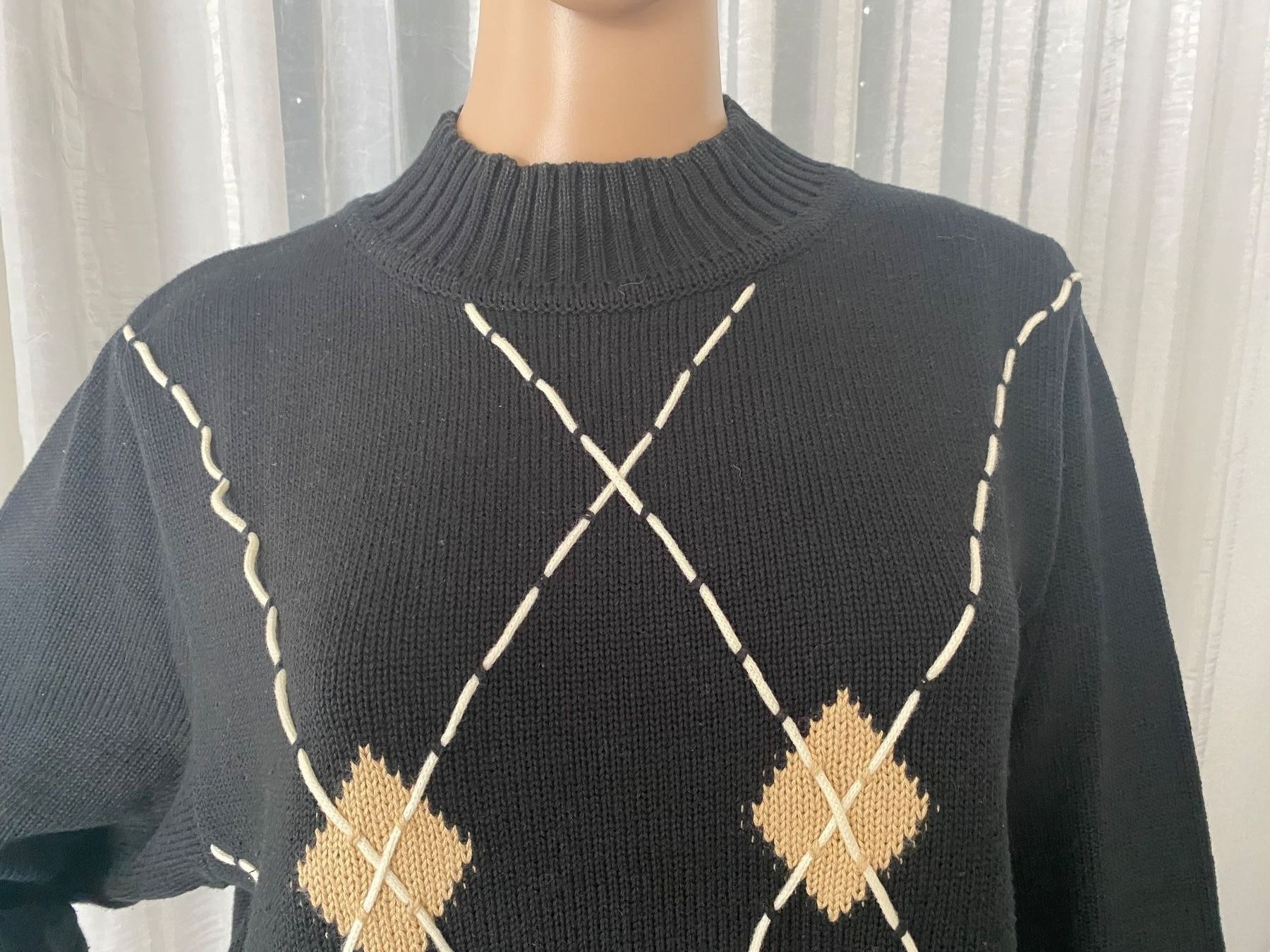 Pullover & Sweatshirts: Extravaganter seltener RHOMBEN Pullover, nero/beige, 44/46 – Neu (gemäss Beschreibung) aus Winkel von ferrari2022 3