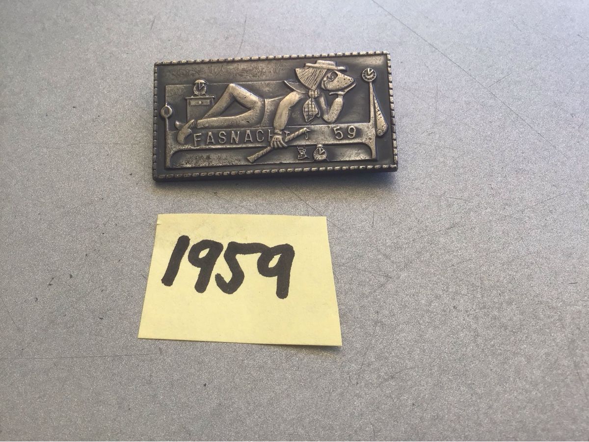 Basler Placchette & Badge: Baslerfasnachtsplaketten Silber 1959 – Usato da Arlesheim venduto da printz01