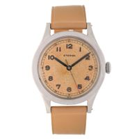 Rare jumbo 37mm steel ETERNA Ref. 106DT, Cal. 852, 1953