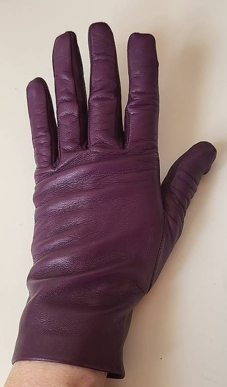 Handschuhe & Handstulpen: Lederhandschuhe violett Gr. S/M – Gebraucht aus Duggingen von lot-of-fun 1